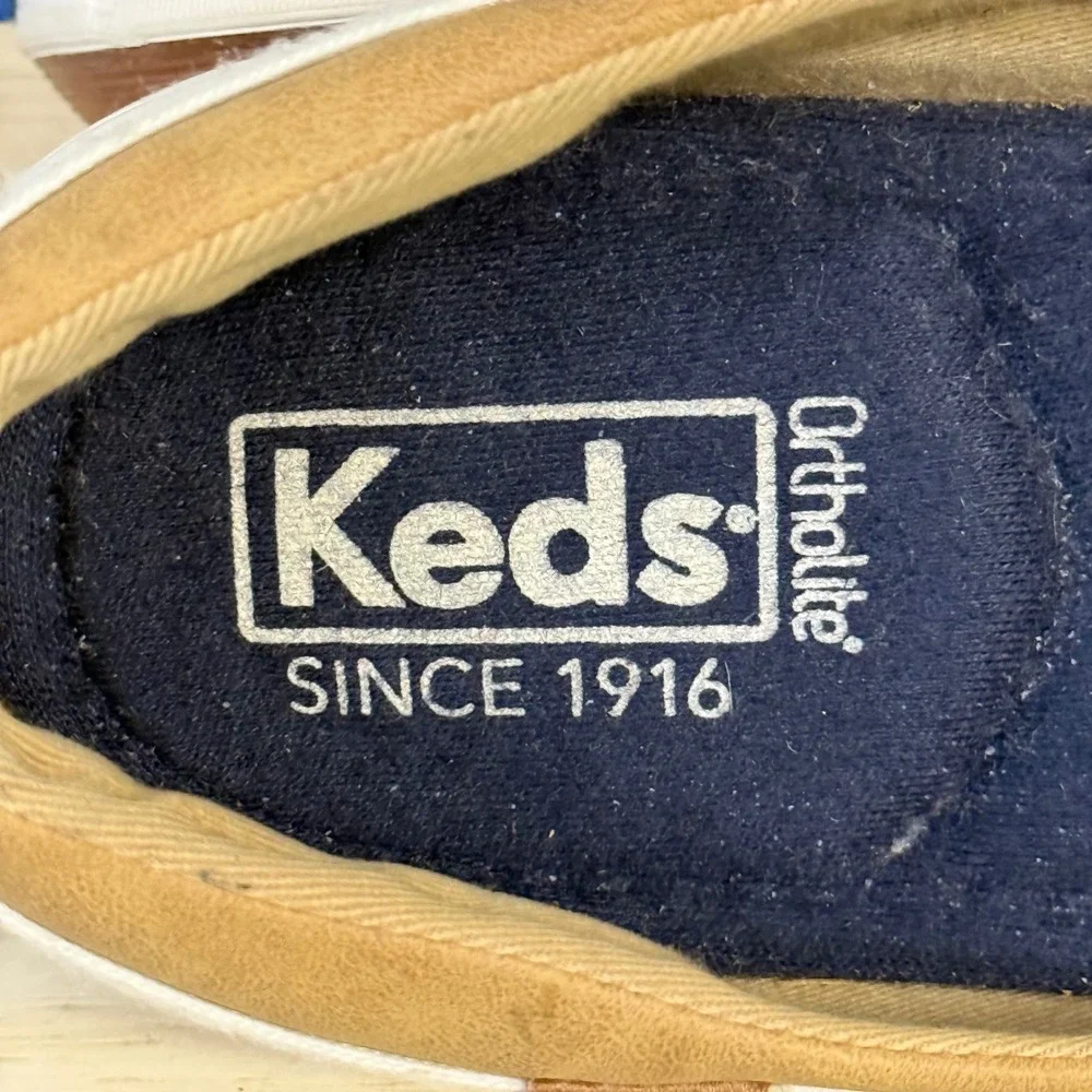 Keds Womens Ortholite Boat‎ Shoes Navy White Striped Loafers WF57107 Size 10